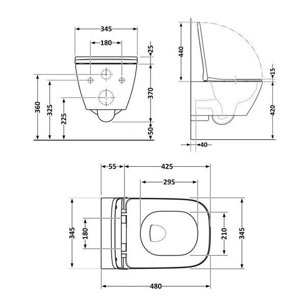 Унитаз подвесной Qtap Tern с сиденьем Soft-close QT17332303ASW SD00050772 фото