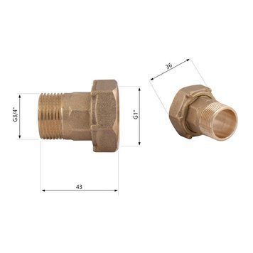 Комплект SD Plus 3/4"Н х 1"В для счетчика SD42920 SD00047942 фото
