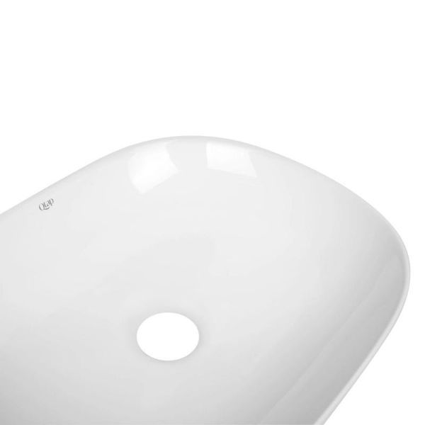 Комплект Qtap Aquarius: Раковина накладная прямоугольная 470x380x120 мм White + Донный клапан PU02 SD00053419 фото