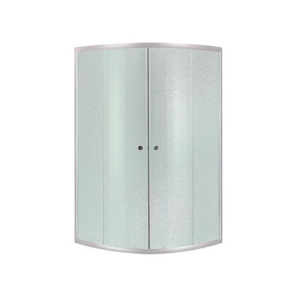 Душова кабіна Latwa SC90x90.SAT.MID.FR полукругла, скло Frost 4 мм + Душовий піддон KAPIELKA ST90x90x26, з панеллю Lidz SD00050781 фото