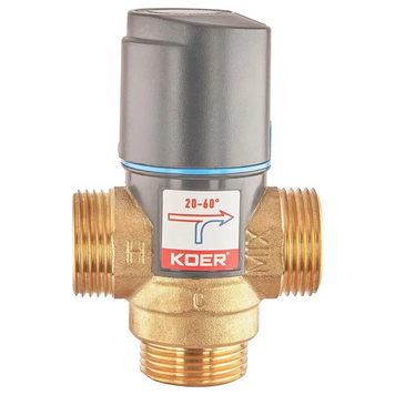 Клапан змішувальний термостатичний 1'' (20*C-60*C) KOER KR.1268 (KR5845) KR5845 фото