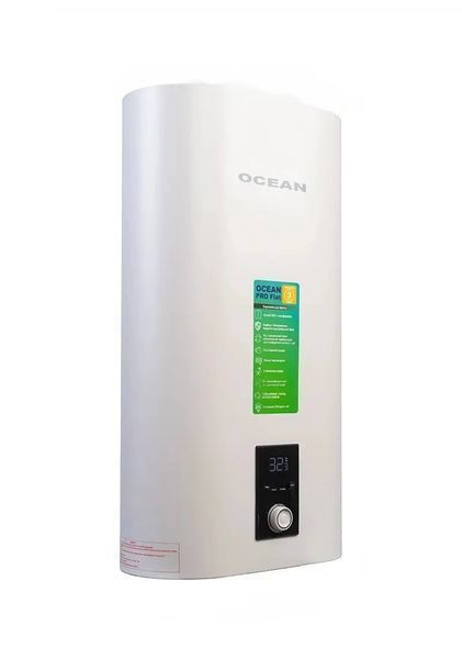 Бойлер OCEAN FLAT 50л 2,0 КВт плоский бак 2 сухих тэна KA 30347 фото