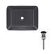 Комплект Qtap Tern: Раковина накладная прямоугольная 480х370х135 мм Matt Black + Донный клапан PU03 SD00053424 фото 1