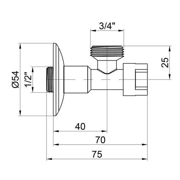 Кран приладовий буксовий Icma 1/2" х3/4" кутовий №519 SD00020745 фото