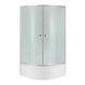 Душова кабіна Latwa SC90x90.SAT.HIGH.FR полукругла, скло Frost 4 мм + Душовий піддон KAPIELKA ST90x90x41, з панеллю Lidz SD00050783 фото 1