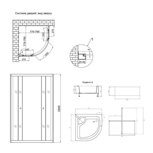 Lidz Latwa SC80x80.SAT.HIGH.GR Душевая кабина полукруглая, стекло тон. 4 мм + Lidz Душевой поддон KAPIELKA ST80x80x41, с панелью SD00050786 фото