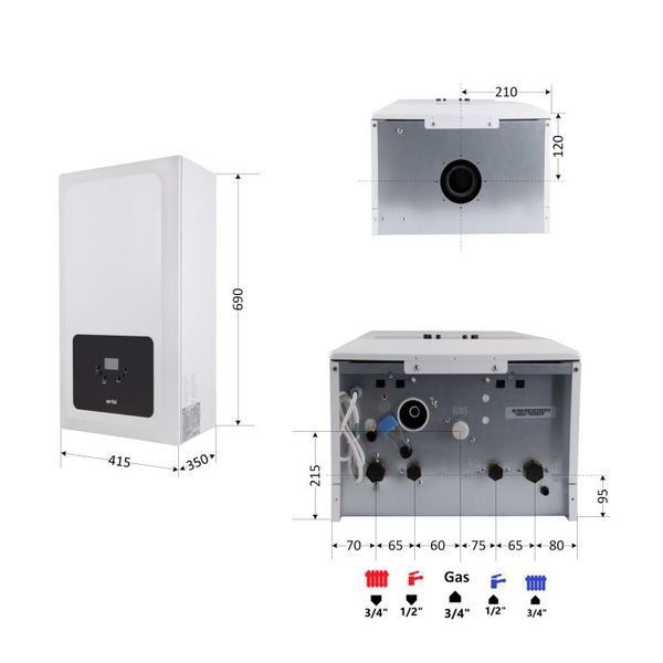 Котел газовий Airfel Optimum Premix 36 кВт двоконтурний Condensing SD00055269 фото
