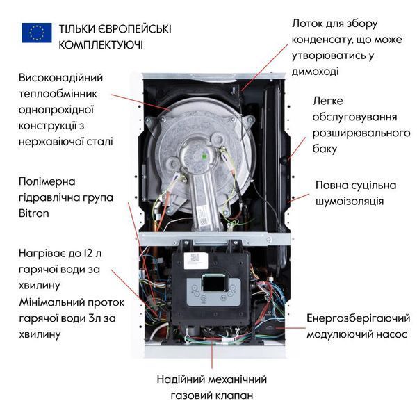Котел газовий Airfel Optimum Premix 36 кВт двоконтурний Condensing SD00055269 фото
