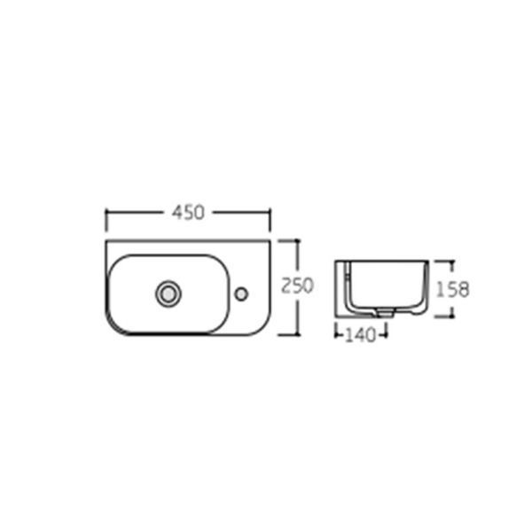 Раковина Qtap Tern 450х250х158 White QT1711H02LW SD00052902 фото