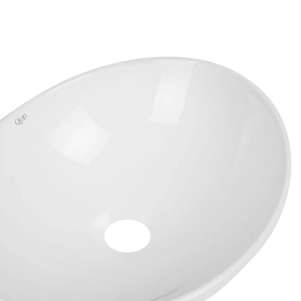 Комплект Qtap Dove: Раковина накладная овальная 415x340x140 мм White + Донный клапан PU02 SD00053432 фото