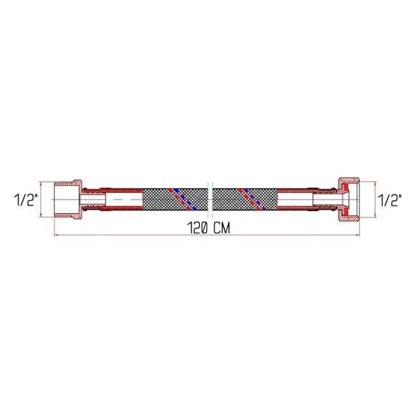 Гнучка підводка для води Thermo Alliance Forte ВЗ 120 см SF382W120 SD00002780 фото