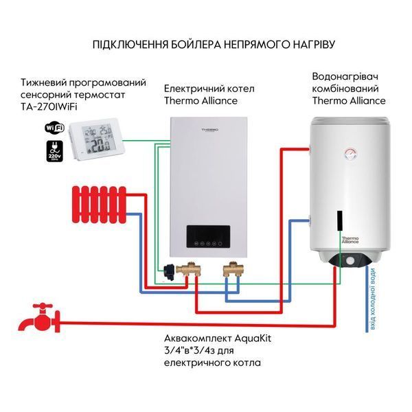 Водонагрівач комбінований Thermo Alliance 80 л. мокрий ТЕН 2,0 кВт SD00053169 фото