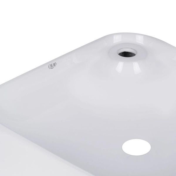 Комплект Qtap Stork: Раковина накладная квадратная 430x430x125 мм White + Донный клапан PU02 SD00053442 фото