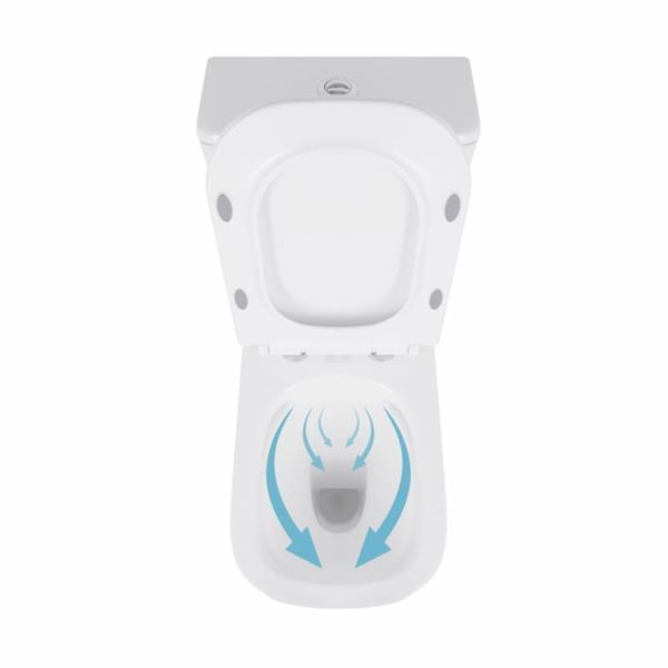 Унитаз-компакт Qtap Presto Quadro безободковый с сиденьем Soft-close QT24221215AW SD00052480 фото