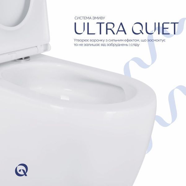 Унитаз напольный Qtap Robin New Ultra Quiet безободковый с сиденьем Soft-Close WHITE QT13226083AW SD00052565 фото