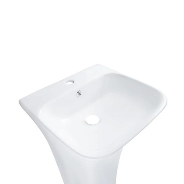 Комплект Qtap Crow: Раковина напольная моноблок 445x420x840 мм White + Донный клапан PU02O SD00053445 фото