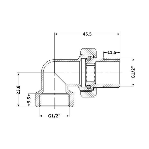 Згін-американка Thermo Alliance Base 1/2"ВЗ кутова, нікель SD191W15 SD00008337 фото