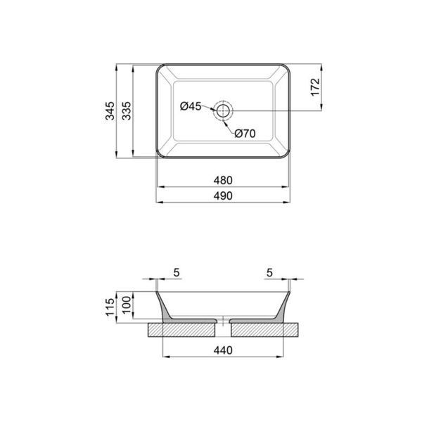 Раковина-чаша Qtap Virgo 490х350х110 White QT18112261WN SD00052921 фото