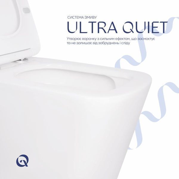 Унитаз напольный Qtap Tern безбачковый Ultra Quiet безободковый с сиденьем Soft-close WHITE QT17223303AW SD00052586 фото
