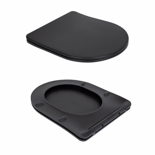Унитаз подвесной Qtap Robin New Ultra Quiet с сиденьем с сиденьем Soft-Close MATT BLACK QT13332381АSMB SD00052574 фото