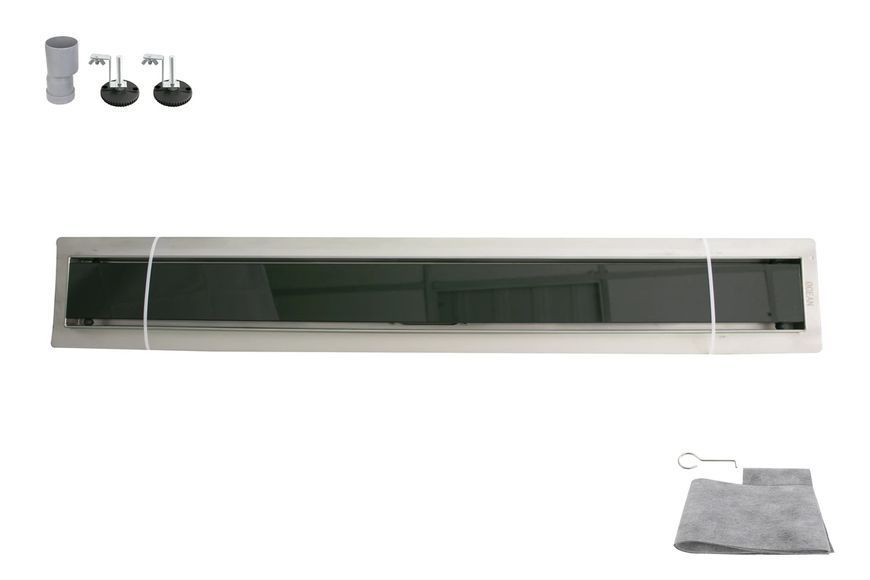 Трап душевой OCEAN-(4) из нержавеющей стали 70*700мм Glass Black 2210479935 фото