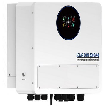 Инвертор солнечный гибридный SOLAR COM 6000/48 (6kW 48A 125А Wi-Fi) "ARUNA" 6857AR32 фото