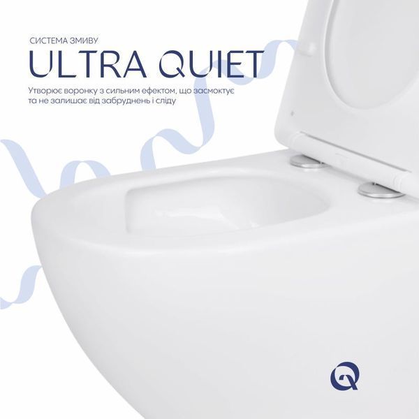 Унитаз подвесной Qtap Jay безободковый Ultra Quiet с сиденьем Soft-close QT07335177W SD00050899 фото