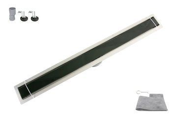 Трап душовий OCEAN-4 із нержавіючої сталі 70*900мм Glass Black 2210479937 фото