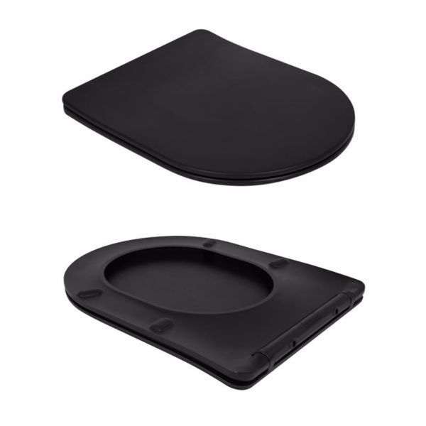 Унітаз підлоговий Qtap Scorpio Ultra Quiet безобідковий з сидінням Soft-close MATT BLACK QT14226088AMB SD00052562 фото