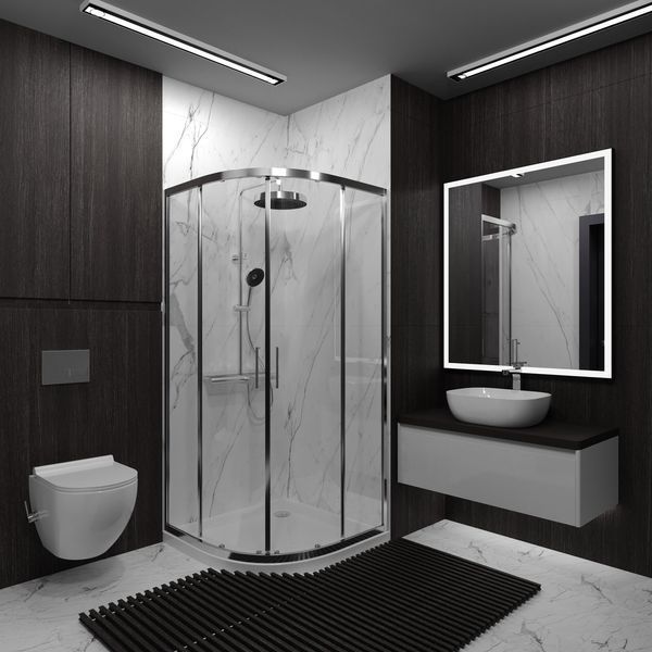 Душевая кабина Koller Pool STYLE полукруглая 900x900x1900 мм стекло прозрачное 1425652203 фото