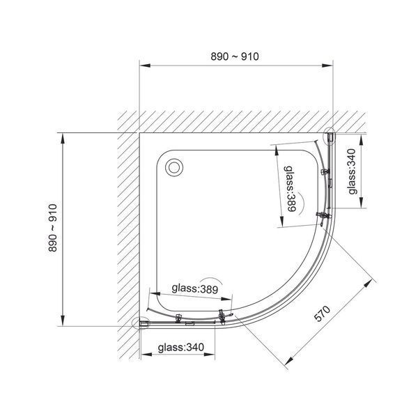 Душевая кабина Koller Pool STYLE полукруглая 900x900x1900 мм стекло прозрачное 1425652203 фото