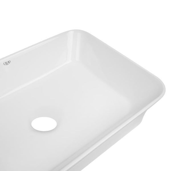 Раковина накладна Qtap Virgo N прямокутна без донного клапана WHITE QT18116308W SD00052613 фото