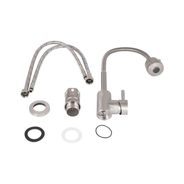 Смеситель для кухни Lidz Aria 015F41 с гибким изливом (k35) LDARI015F41NKS45306 Nickel SD00051430 фото
