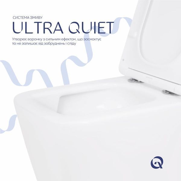 Унитаз подвесной Qtap Crow безободковый с сиденьем Soft-close QT05335171W SD00051248 фото