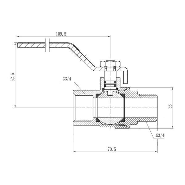 Кран кульовий Thermo Alliance Forte 3/4" ВЗ для газа (ручка) SF605G20 SD00010574 фото