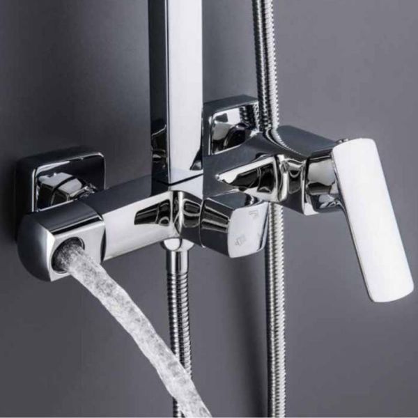 Душова система для кабіни Qtap Capricorn на три споживачі (з виливом) 53103KNC Chrome SD00047514 фото